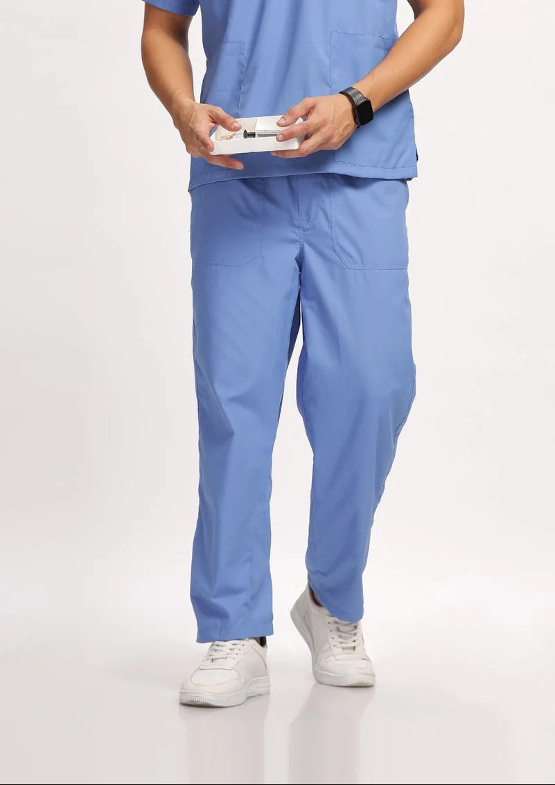 Classic Men's 2-Pocket (Ceil Blue) Scrub Bottom