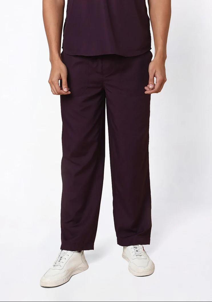 Classic Men's 2-Pocket (Wine) Scrub Bottom