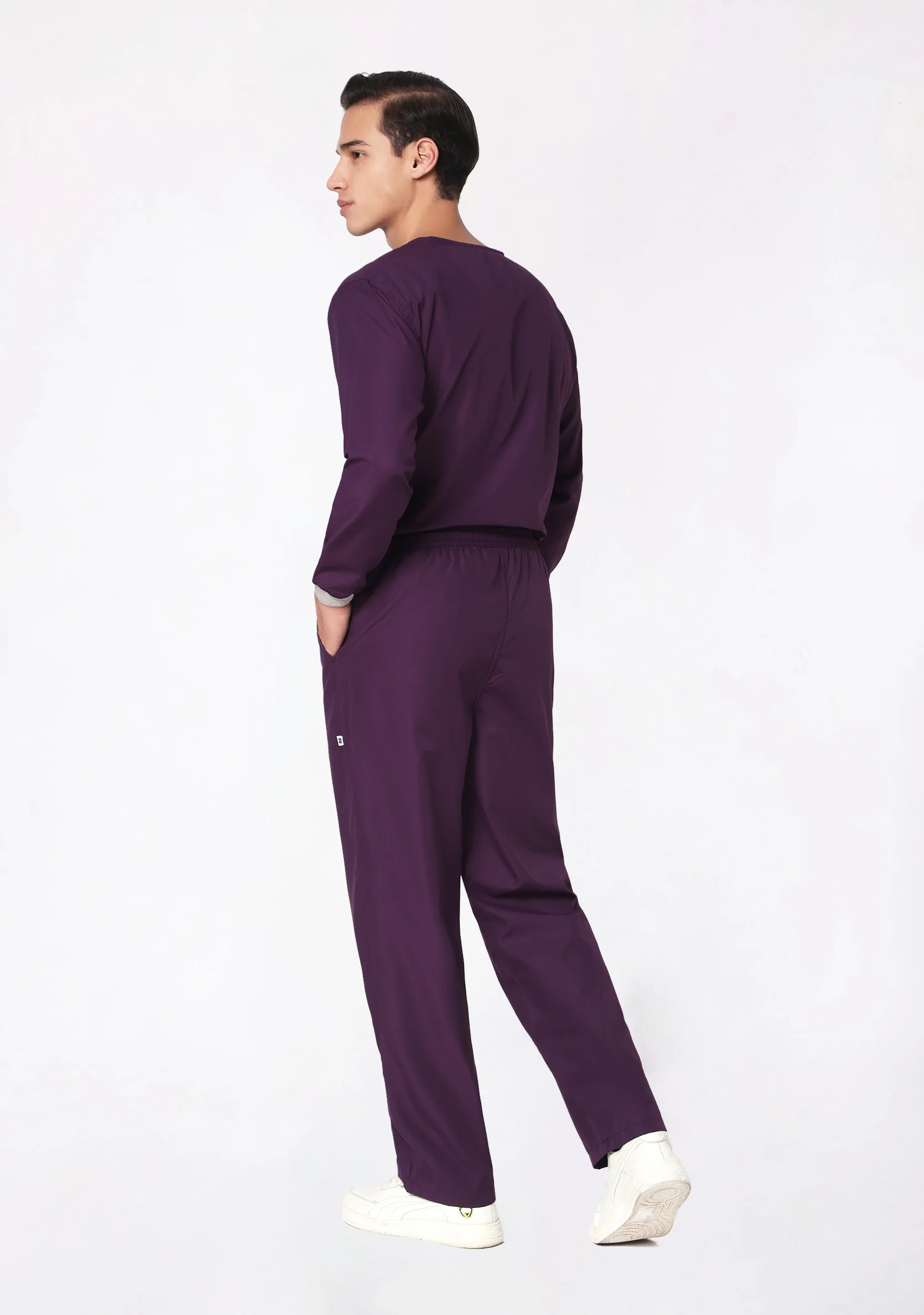 Classic Men's Longsleeves (Wine) Scrub - Image 5