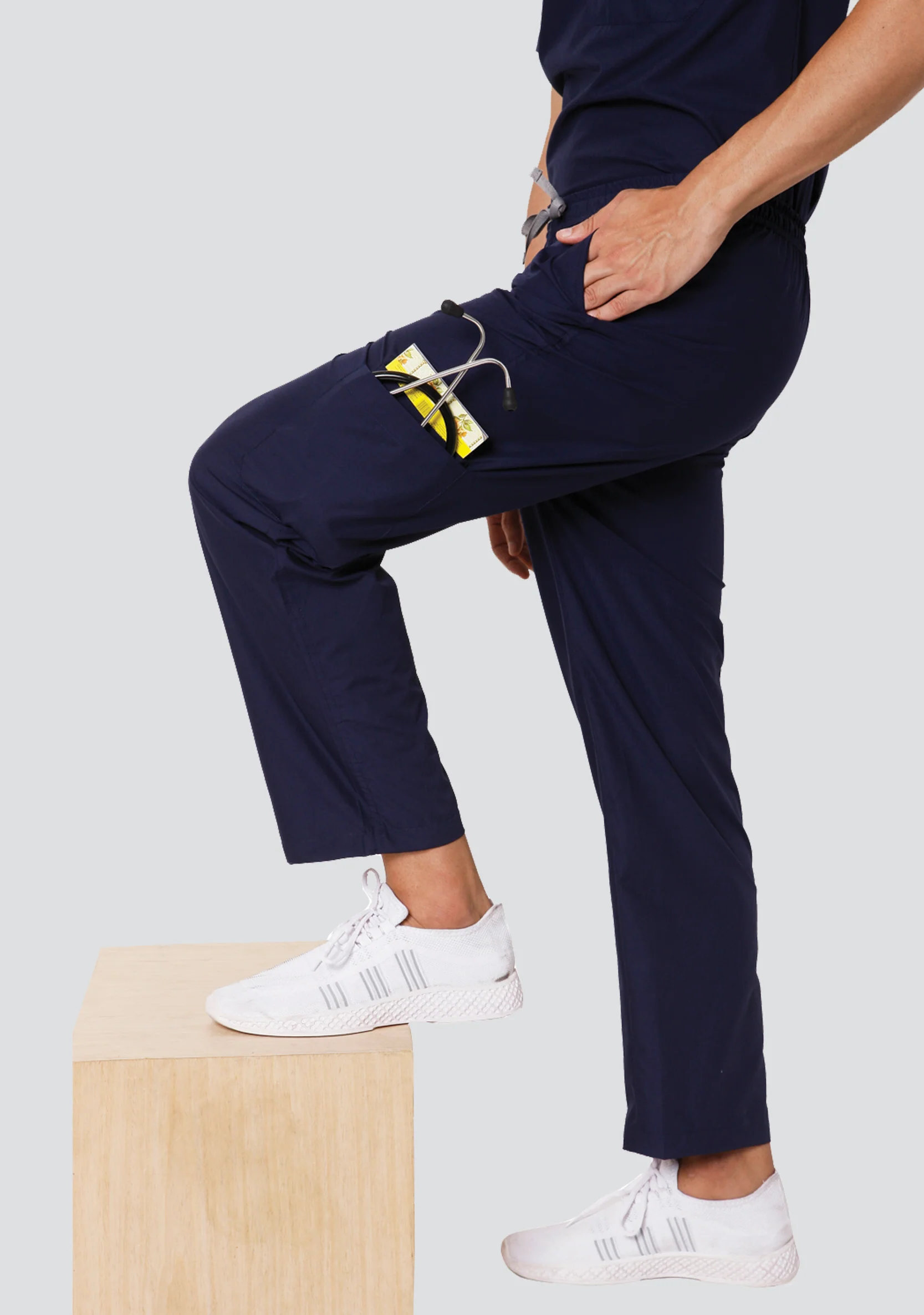 Classic Men's 6-Pocket Movement (Navy) Scrub Bottom - Image 3