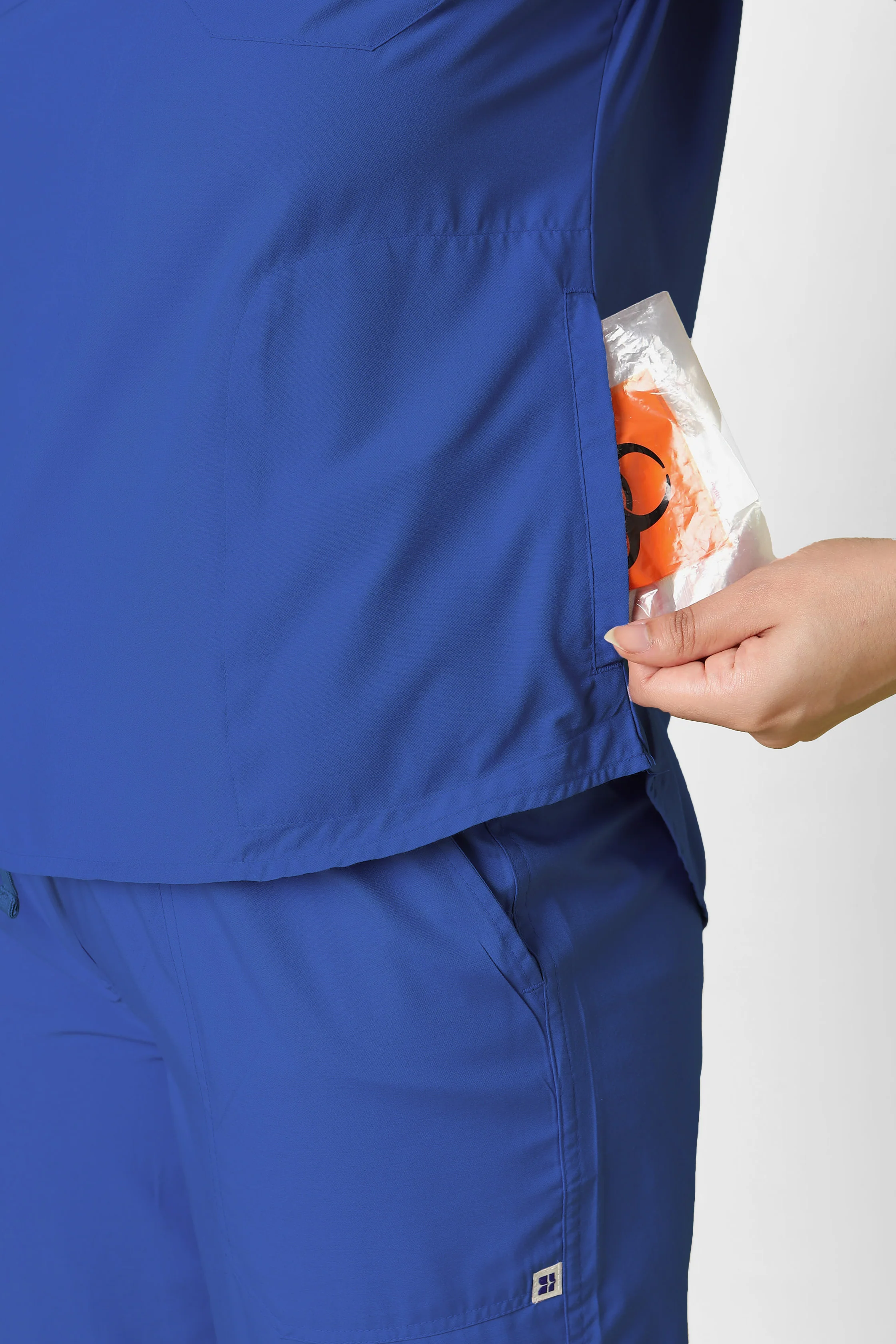 Classic Women's Mandarin Collar (Galaxy Blue) Scrub - Image 3