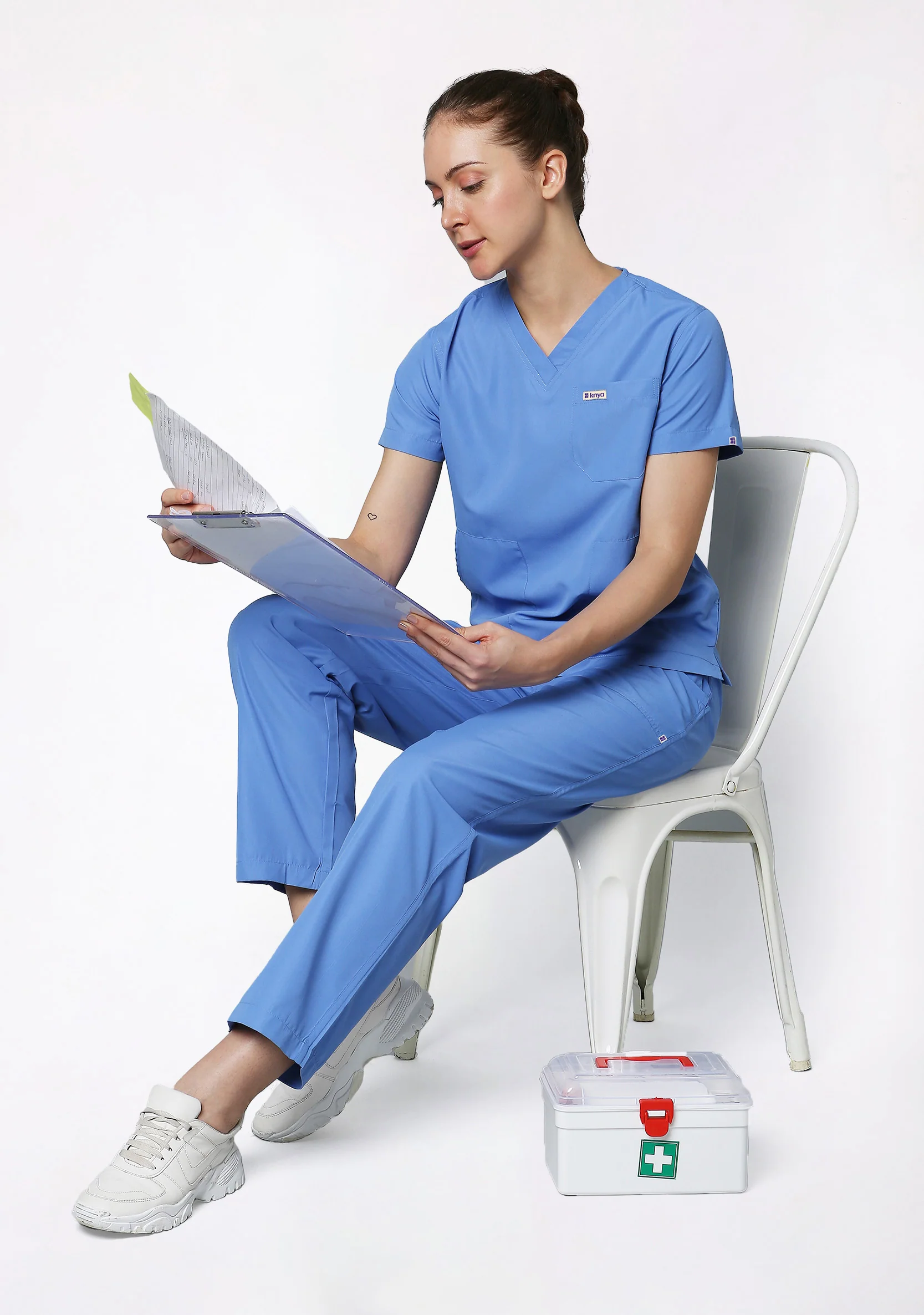 Classic Women's V-Neck (Ceil Blue) Scrub - Image 6