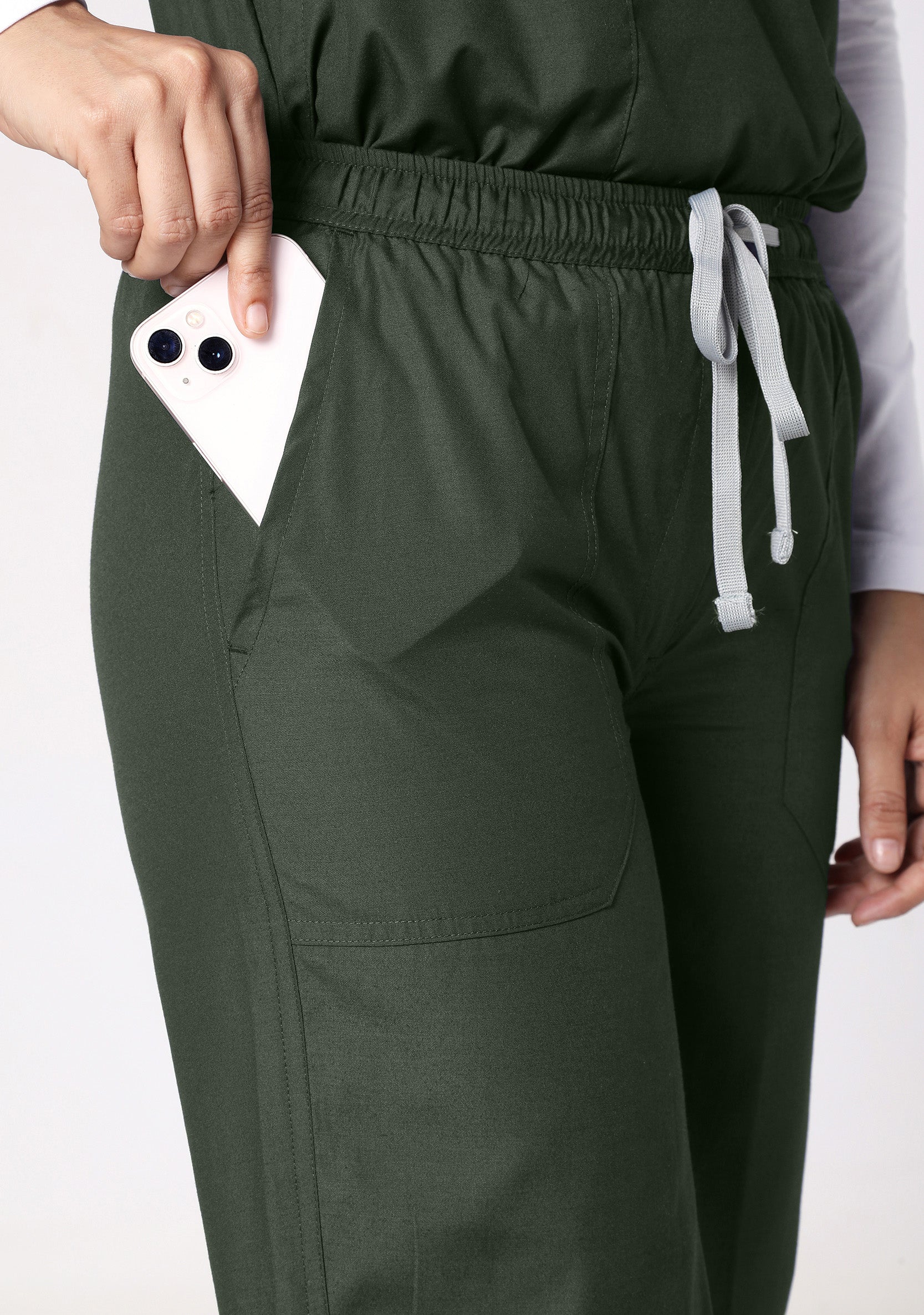 Classic Women's V-Neck (Military Green) Scrub - Image 4