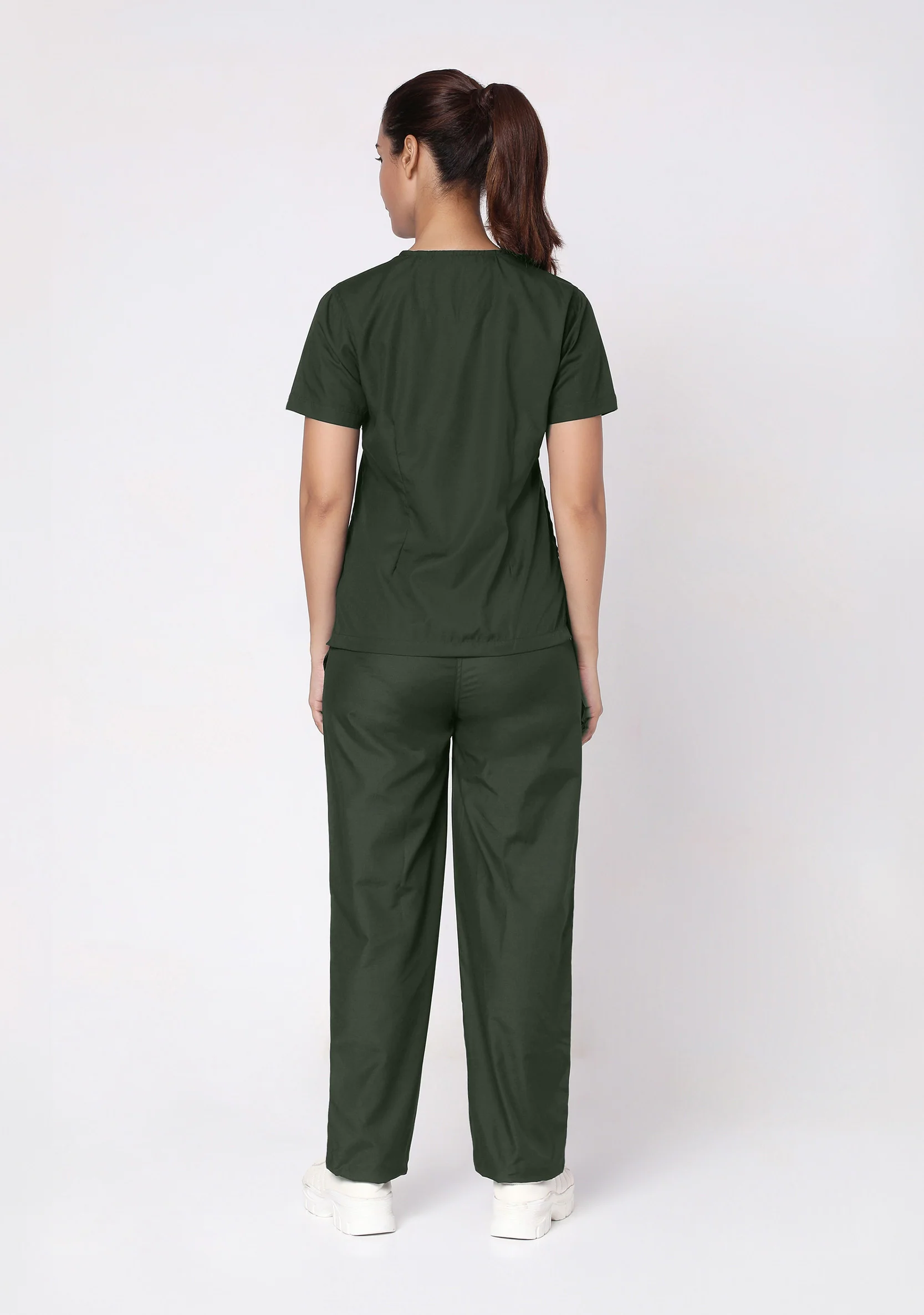 Classic Women's V-Neck (Military Green) Scrub - Image 5