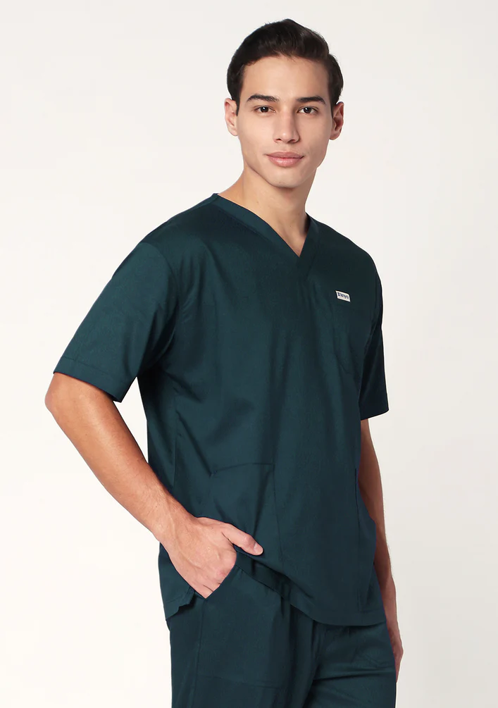 Ecoflex Lite Men's 3 Pocket (Forest Green) Scrubs Top
