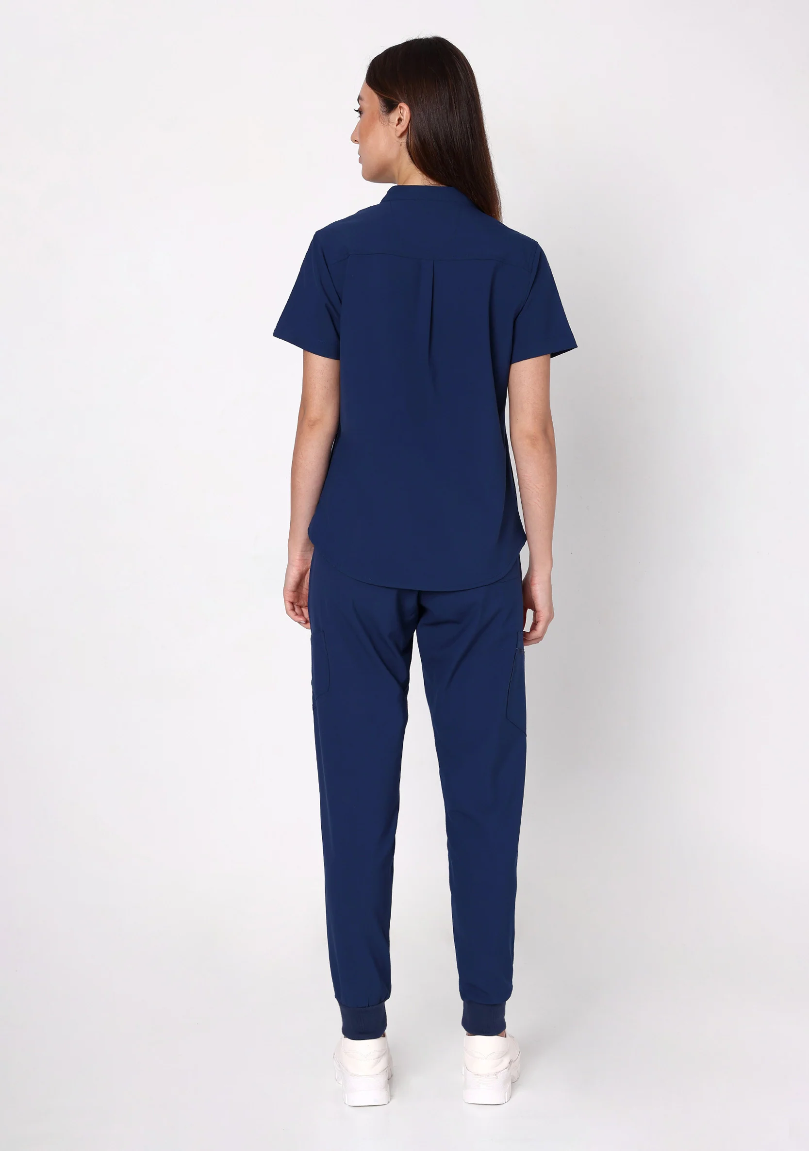 ecoflex™ Women's Mandarin Collar (Navy) Scrubs - Image 6