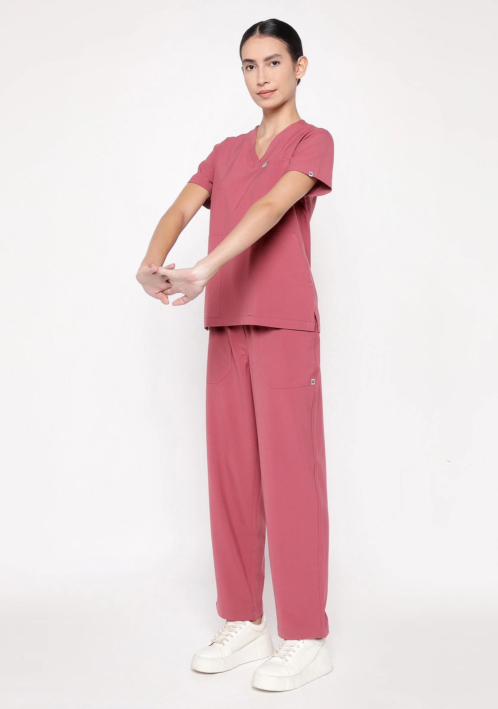 ecoflex™ Women's V-Neck (Mauve) Scrub - Image 5